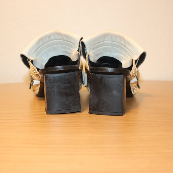 Proenza Schouler Animal Print Fringe Trim Accent Slides - Picture 5 of 7